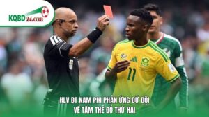 HLV ĐT Nam Phi phản ứng dữ dội về tấm thẻ đỏ thứ hai
